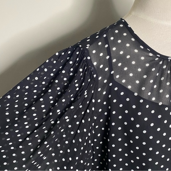 J.Crew Puff Sleeve Polka Dot Top in Lightweight Chiffon, Size Large - Picture 5 of 16